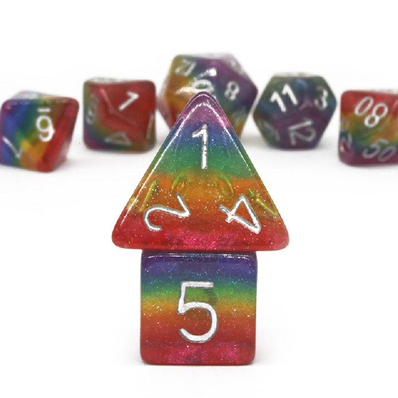 7Pcs/Set Polyhedral Rainbow Di - огляд і ціна Home Improvement Game