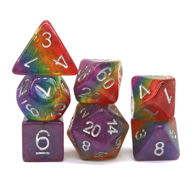 7Pcs/Set Polyhedral Rainbow Di - огляд і ціна Home Improvement Game