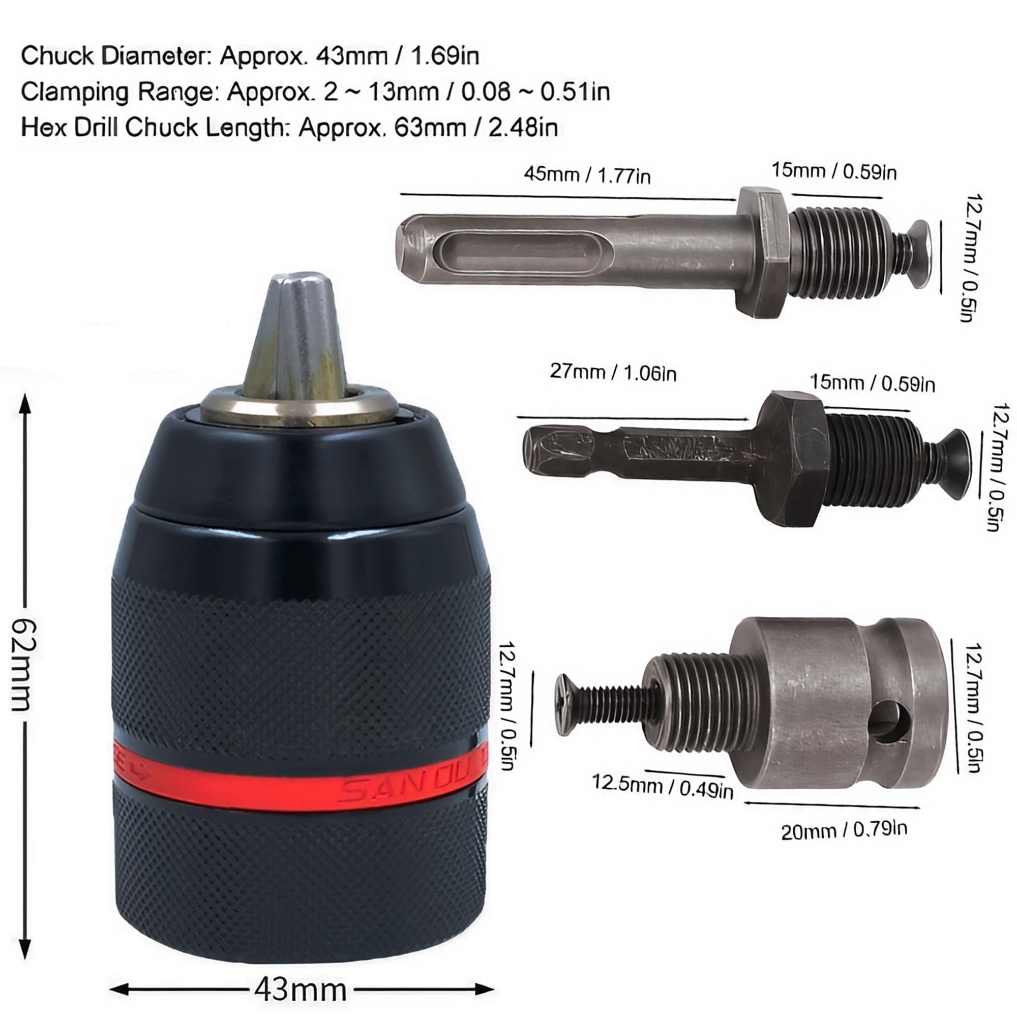4Pcs 2-13mm Keyless Metal Dril - огляд і ціна Screwdriver Set Precision