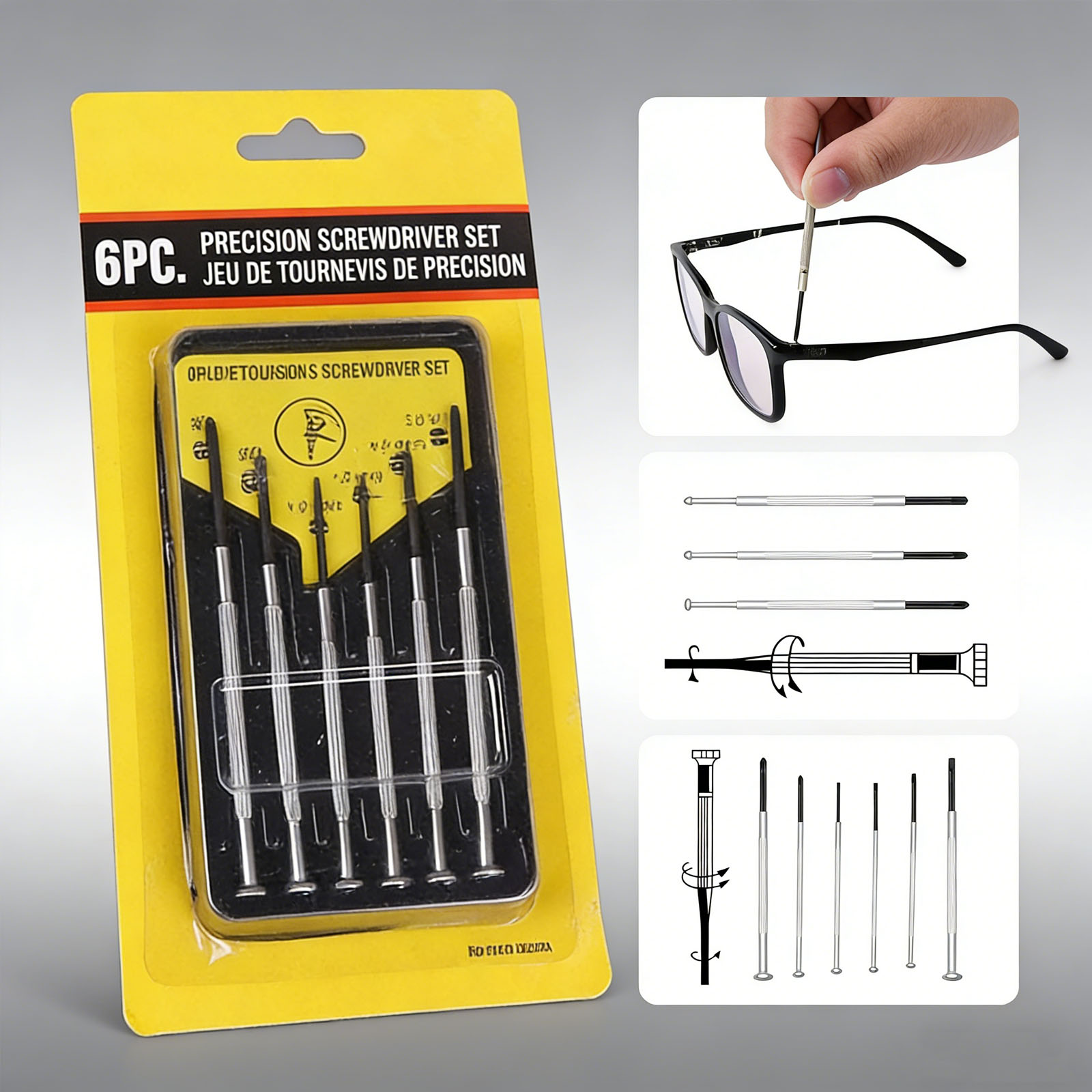 6pcs screwdriver set, eyewear  - огляд і ціна Screwdriver Set Precision